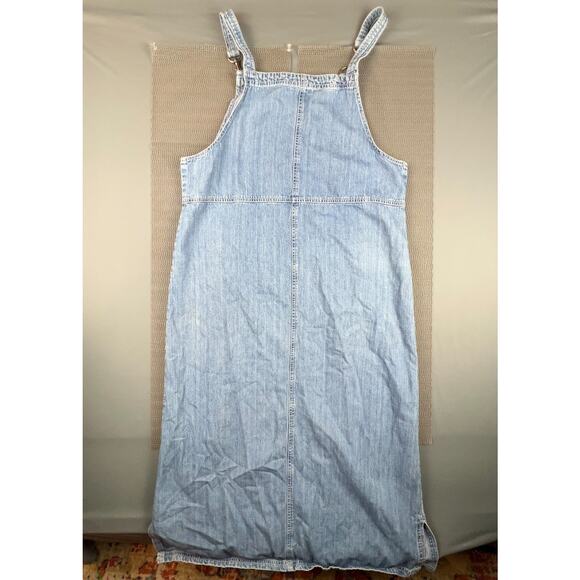 Faded Glory Denim Overall Dress Large Pocket Front 90s Y2K Vintage - Picture 2 of 7